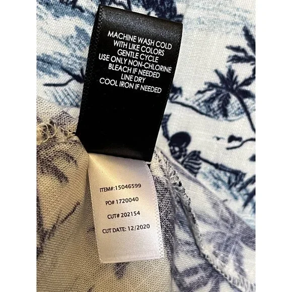 Torrid Women's Tropical Skeleton Print Tunic Top 2X Rayon/Spandex Blue/White - Picture 6 of 9